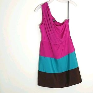 🌺Lily Rose One shoulder, block color dress. M